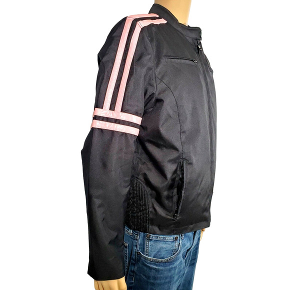 ZONY Inc Women's Black Pink Motorcycle Jacket (See Measurements) NWT - Picture 2 of 8